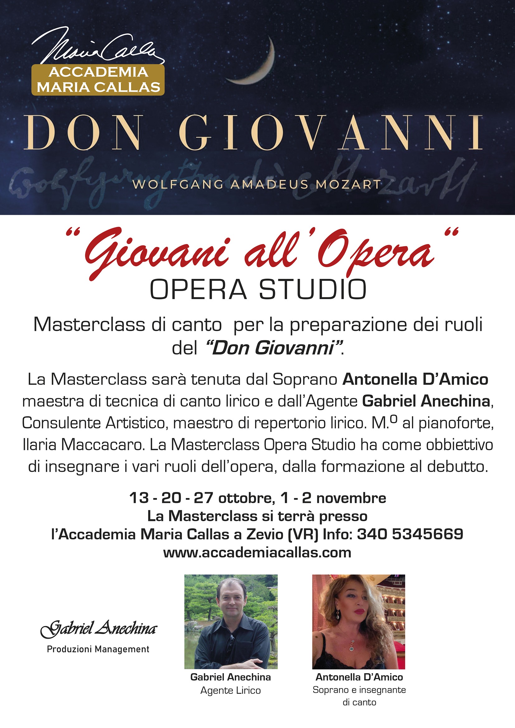 Concerto Masterclass “Giovani all’Opera” “Don Giovanni”